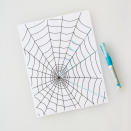 <p>Place the web pattern underneath the mylar and trace the design with the glue pen. You can make yours as simple or as complex as you like.</p>