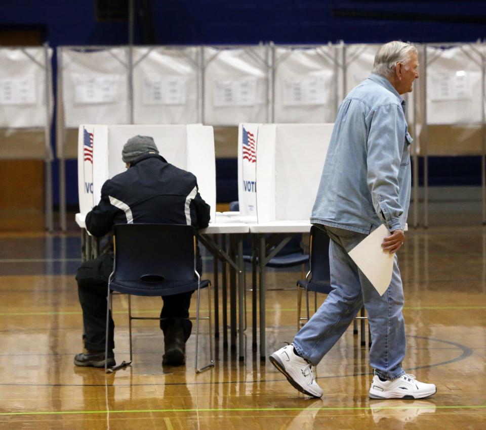 York voters cast their ballots in the gym at the high school March 5, 2024.