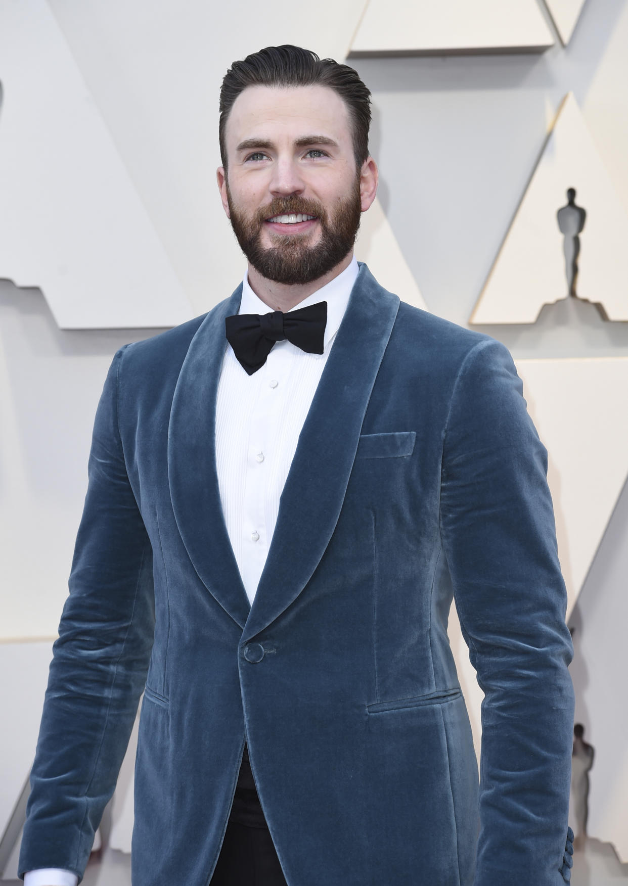 Chris Evans arrives at the Oscars on Sunday, Feb. 24, 2019, at the Dolby Theatre in Los Angeles. (Photo by Richard Shotwell/Invision/AP)