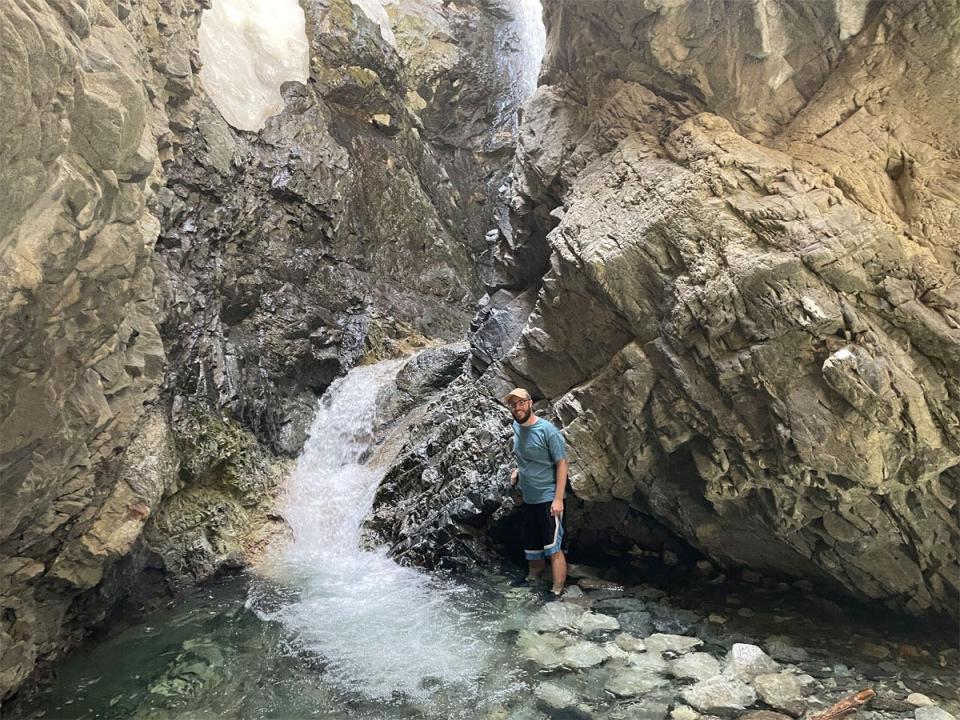 trent standing at zapata falls