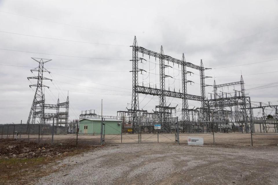 Without this electrical infrastructure, which was put in place when this site was a coal mine, it would not be possible for a solar farm project to move forward outside Inez in Martin County, Ky., Tuesday, December 8, 2020. “It has extraordinary transmission infrastructure and that makes it really attractive for solar development,” Adam Edelen said.