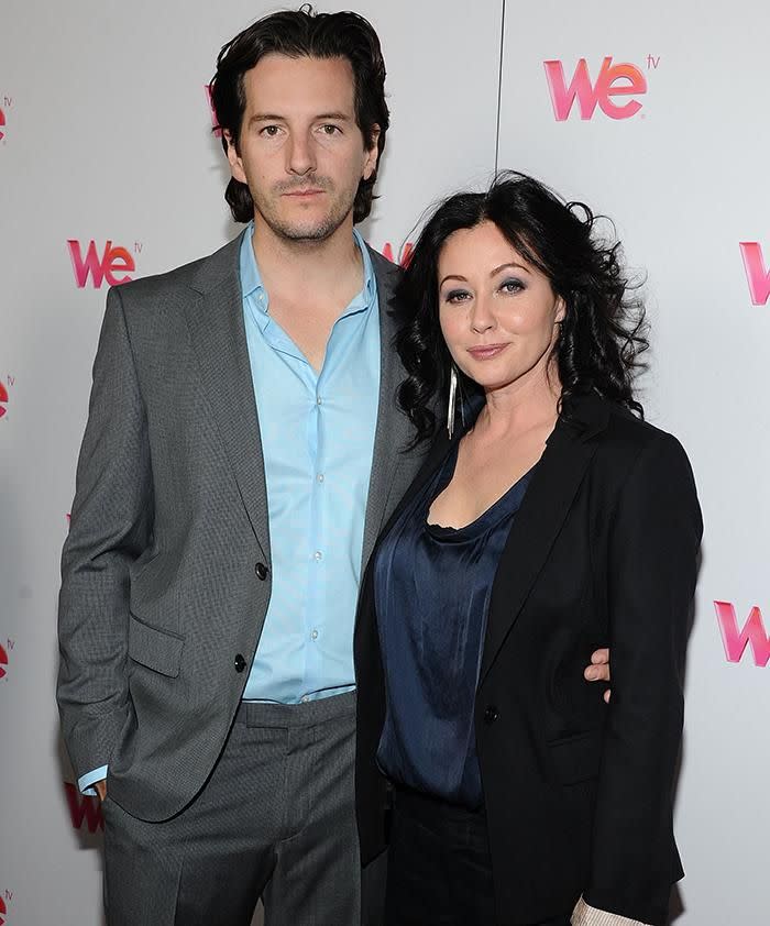 Shannen Doherty and Kurt Iswarienko. Source: Getty