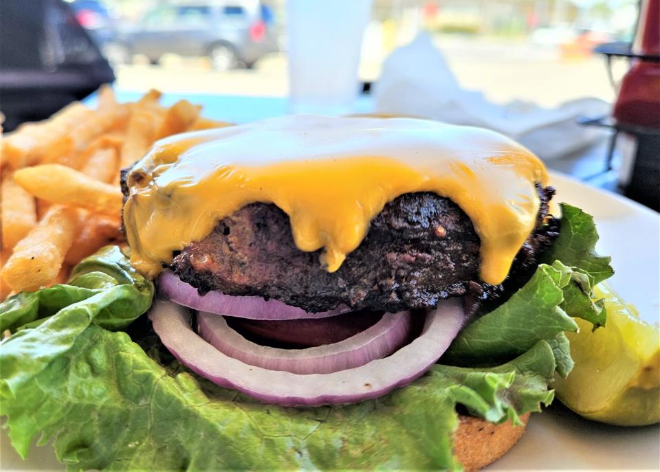 The Original Burger with American cheese at Hurricane Hanks in Holmes Beach on Anna Maria Island photographed June 4, 2023.