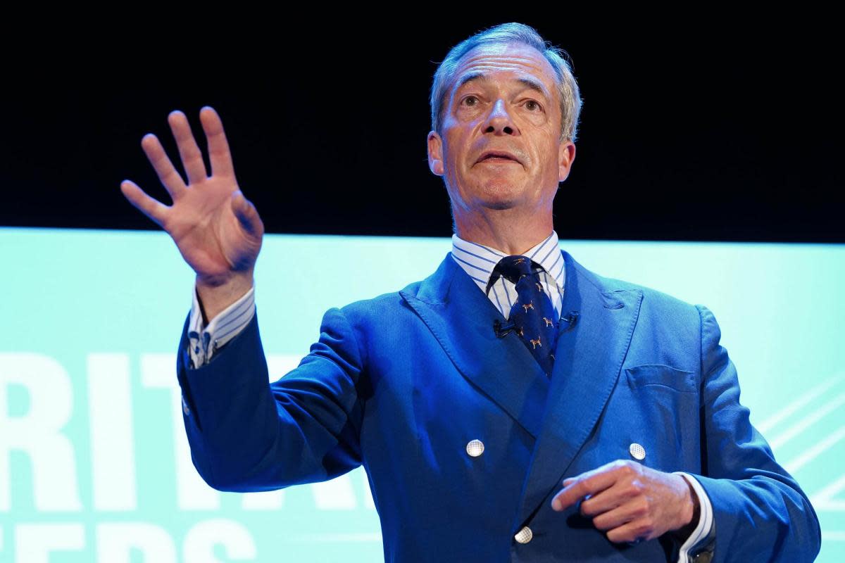 Nigel Farage has become an MP at the eighth time of asking, winning the Clacton constituency for the Reform Party at the 2024 General Election <i>(Image: Ian West/PA Wire)</i>