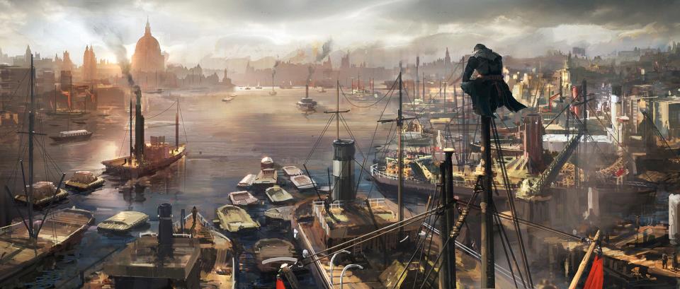 Concept art from the upcoming video game "Assassin's Creed Syndicate," showing main character Jacob Frye.