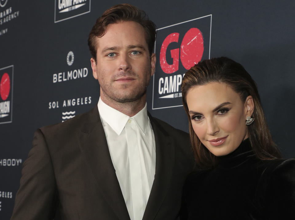 Closeup of Armie Hammer and Elizabeth Chambers