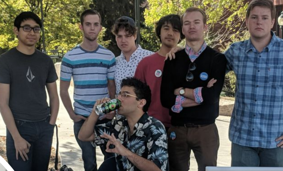 The president of the Washington State University College Republicans, Amir Rezamand, front center. (Photo: @DocDiction via Twitter)