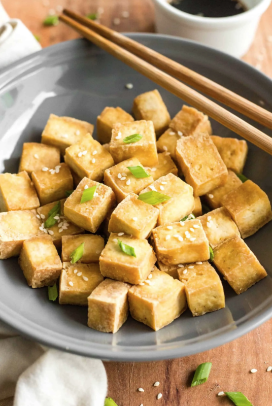 <p>Dish by Dish</p><p>This recipe for air fryer tofu is crazy easy, the tofu cooks so quickly and uses so little oil. Gluten-free and vegan.</p><p><strong>Get the recipe: <a href="https://www.dishbydish.net/easy-air-fryer-tofu/" rel="nofollow noopener" target="_blank" data-ylk="slk:Easy Air Fryer Tofu;elm:context_link;itc:0;sec:content-canvas" class="link ">Easy Air Fryer Tofu</a></strong></p>