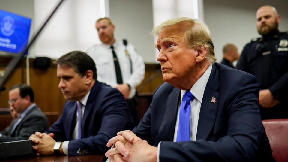 PHOTO: Former President and Republican presidential candidate Donald Trump attends his criminal trial at Manhattan Criminal Court in New York City, on May 30, 2024. (Justin Lane/POOL/AFP via Getty Images)