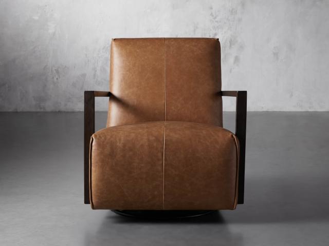 Muir Camel Velvet Swivel Chair by Lawson-Fenning + Reviews