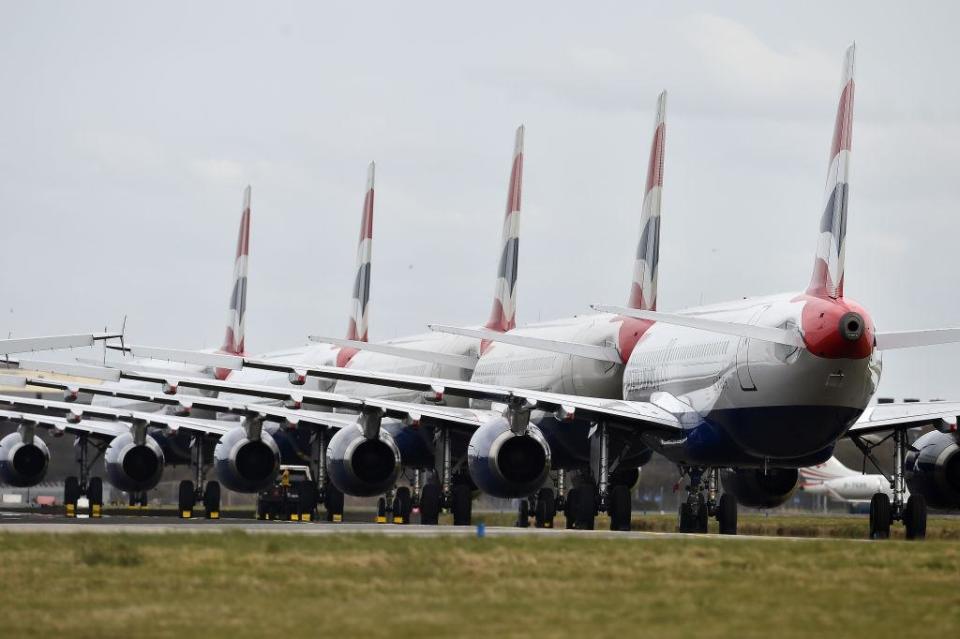 Entire fleets have been grounded amid the coronavirus pandemic: Getty