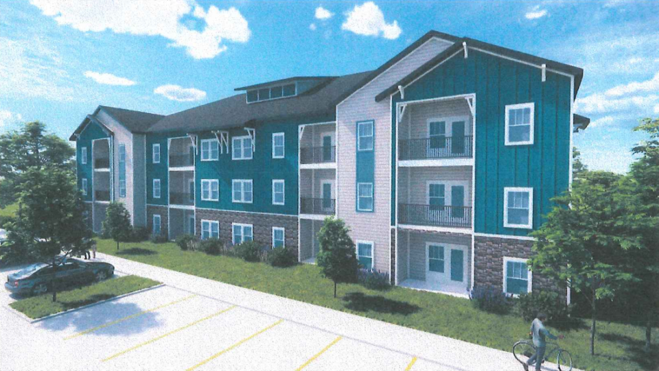 A developer submitted this artist's rendering of Melbourne Place, a proposed 186-apartment complex off U.S. 192 in June Park.