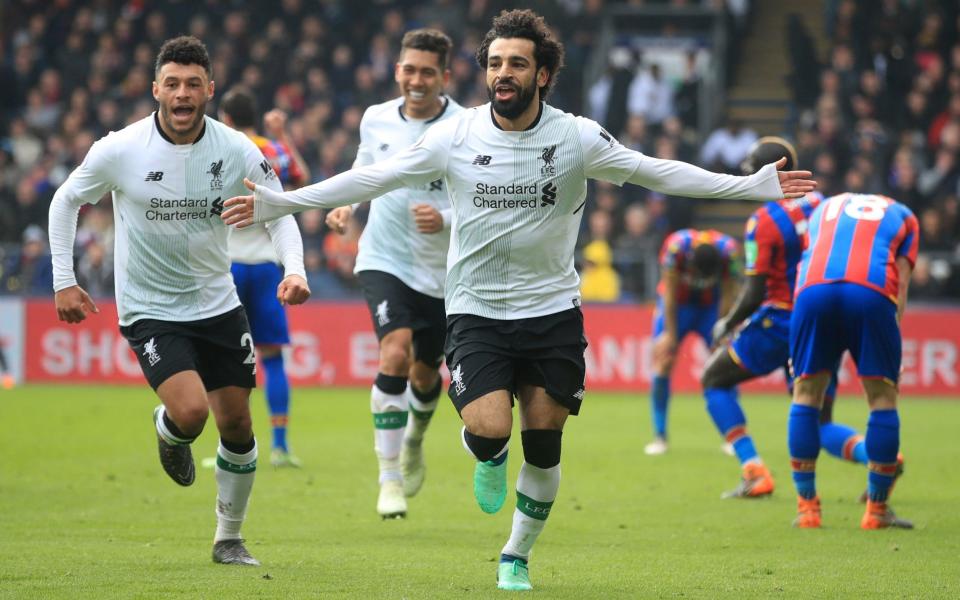 Mohamed Salah scores his 29th Premier League goal of the season to help Liverpool come back to win 2-1 at Crystal Palace - PA