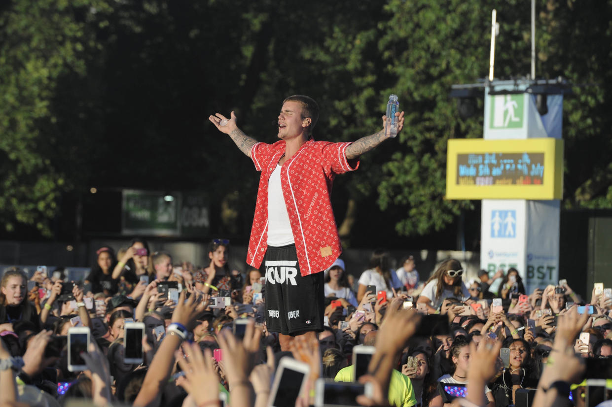 Photo by: KGC-138/STAR MAX/IPx 2017 7/2/17 Justin Bieber performing at British Summertime, Hyde Park, in London, England.