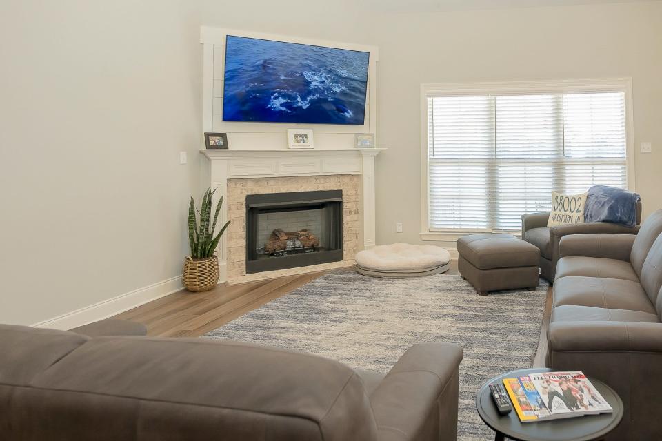 The family room is a large and comfortable space to relax.