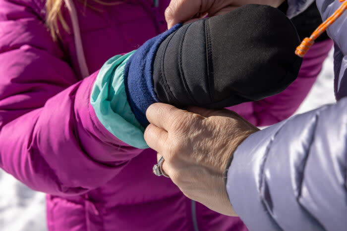 Testing out the layering system with the L.L.Bean Fleece cuffs; (photo/Will Rochfort)