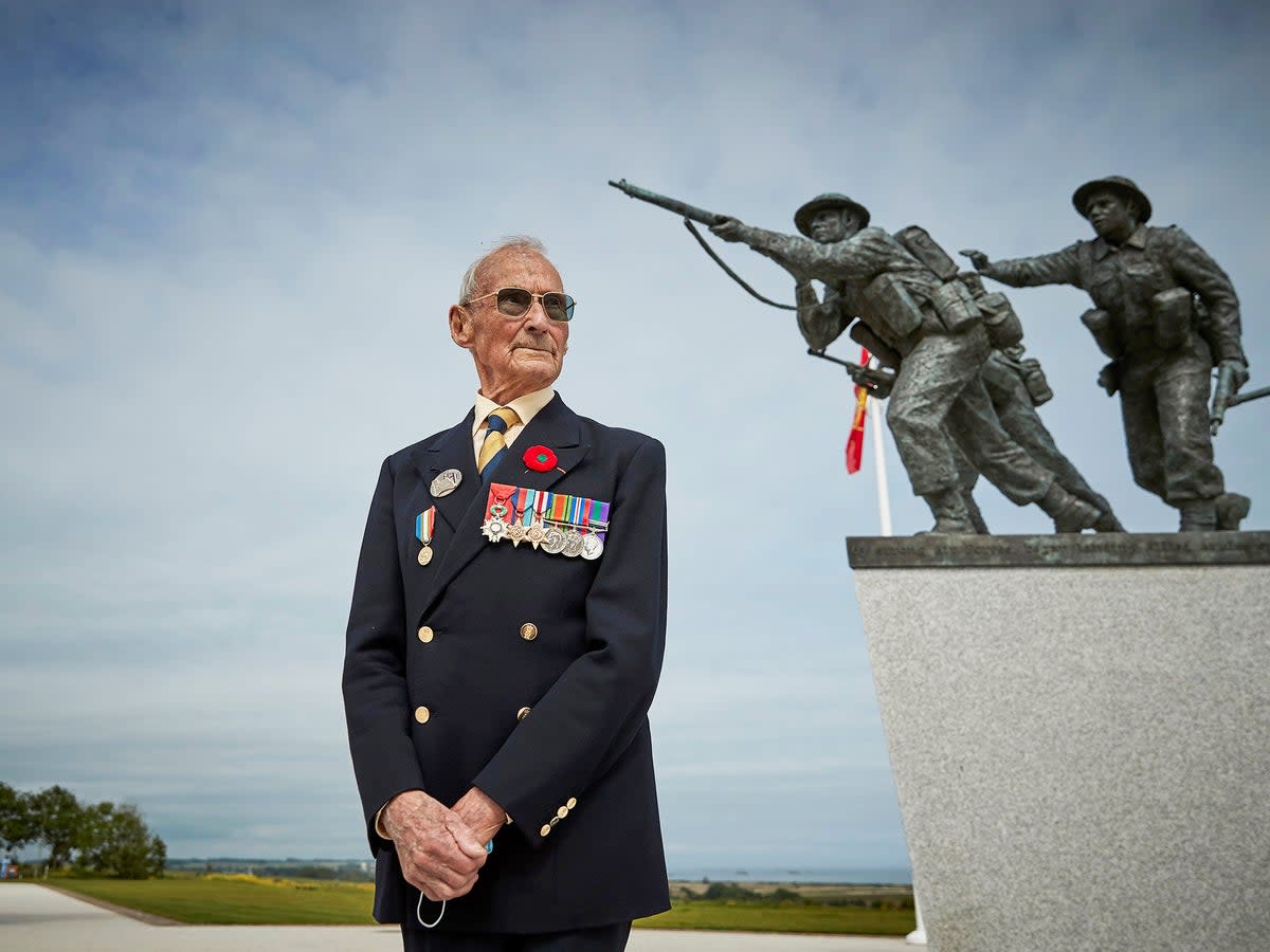 David Mylchreest at the site of the British Normandy Memorial at Gold Beach in 2021  (British Normandy Memorial.org)