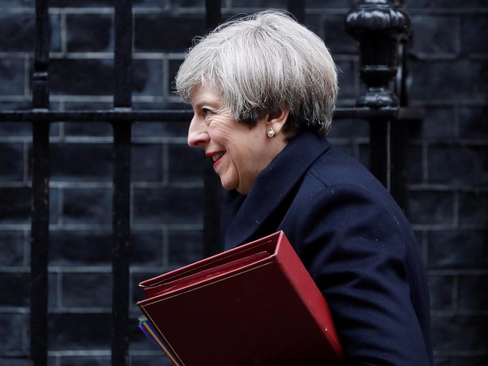 Britain's Prime Minister Theresa May leaves Downing Street in London, Britain March 22, 2017.