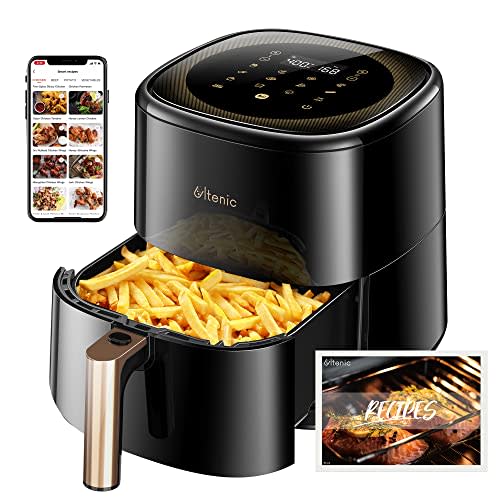 Ultenic K10 Air Fryer 5.3QT, Smart APP Control, One Touch Screen with 11 Presets and 100 Chef-c…