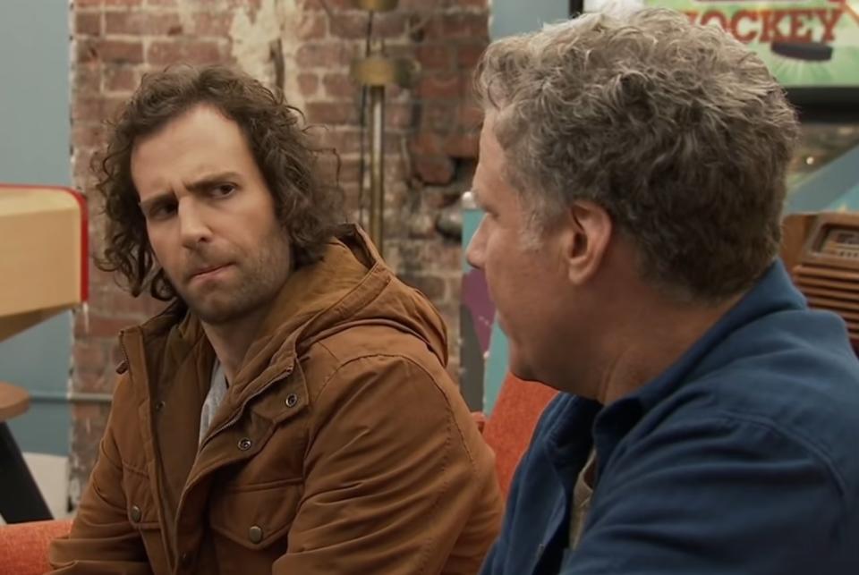 Kyle Mooney eyeing Will Ferrell suspiciously