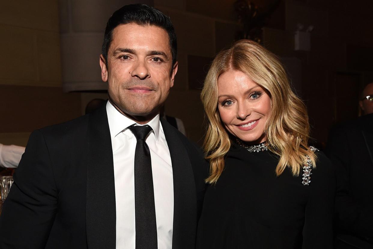 Mark Consuelos and Kelly Ripa pose during the Radio Hall of Fame Class of 2019 Induction Ceremony at Gotham Hall on November 08, 2019 in New York City.