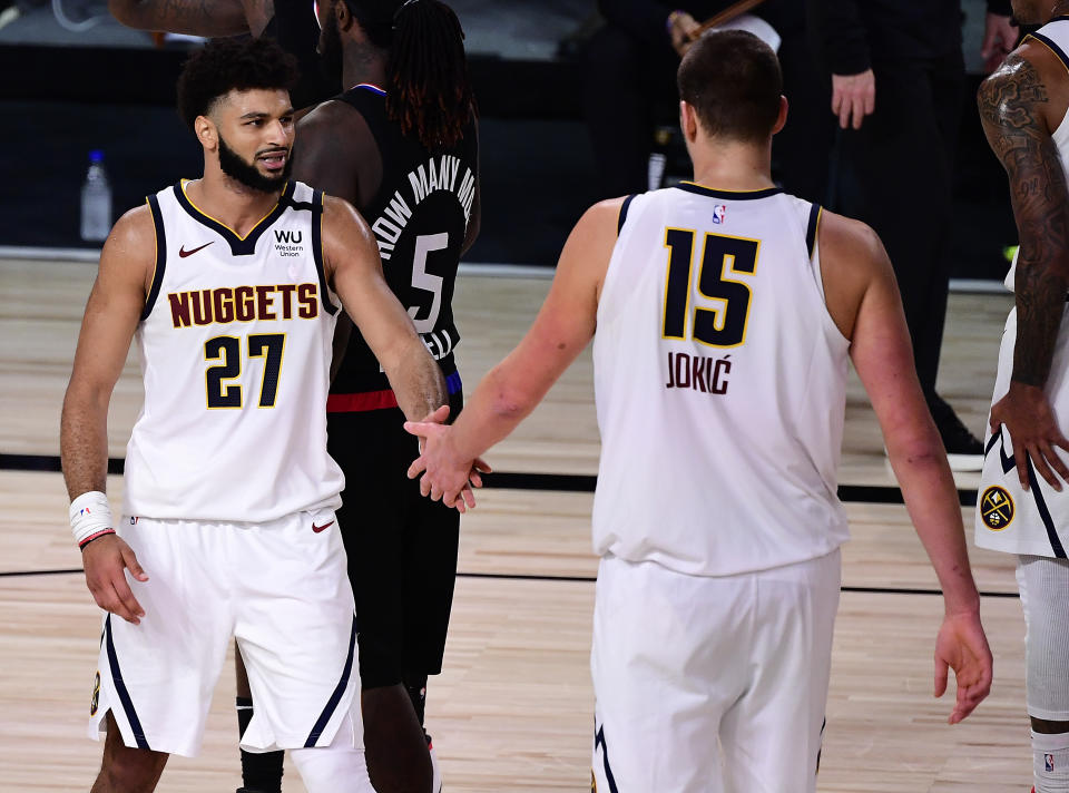 Nuggets stars Jamal Murray and Nikola Jokic thoroughly outplayed the Clippers in Game 7. (Douglas P. DeFelice/Getty Images)