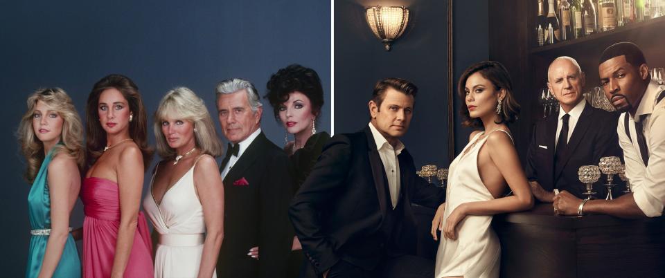 <p>The shiny new reboot of classic American soap opera <em>Dynasty</em> hasn't just shifted the setting from Denver, Colorado to Atlanta, Georgia – it's made several changes to the characters, too.</p><p>With <a rel="nofollow noopener" href="http://www.digitalspy.com/tv/desperate-housewives/news/a844160/dynasty-reboot-casts-nicollette-sheridan-as-alexis-carrington/" target="_blank" data-ylk="slk:Nicollette Sheridan replacing Joan Collins;elm:context_link;itc:0;sec:content-canvas" class="link ">Nicollette Sheridan replacing Joan Collins</a> as Alexis, Sammy Jo changing from a woman to a gay man, and the Colby family reborn entirely as African-American, it's a pleasingly dramatic raft of changes.</p><p>We've rounded up the original cast and their modern-day counterparts to show how the new series differs from the '80s outing.</p>