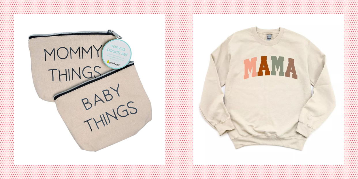 mommy things and baby things pouches and mama sweatshirt