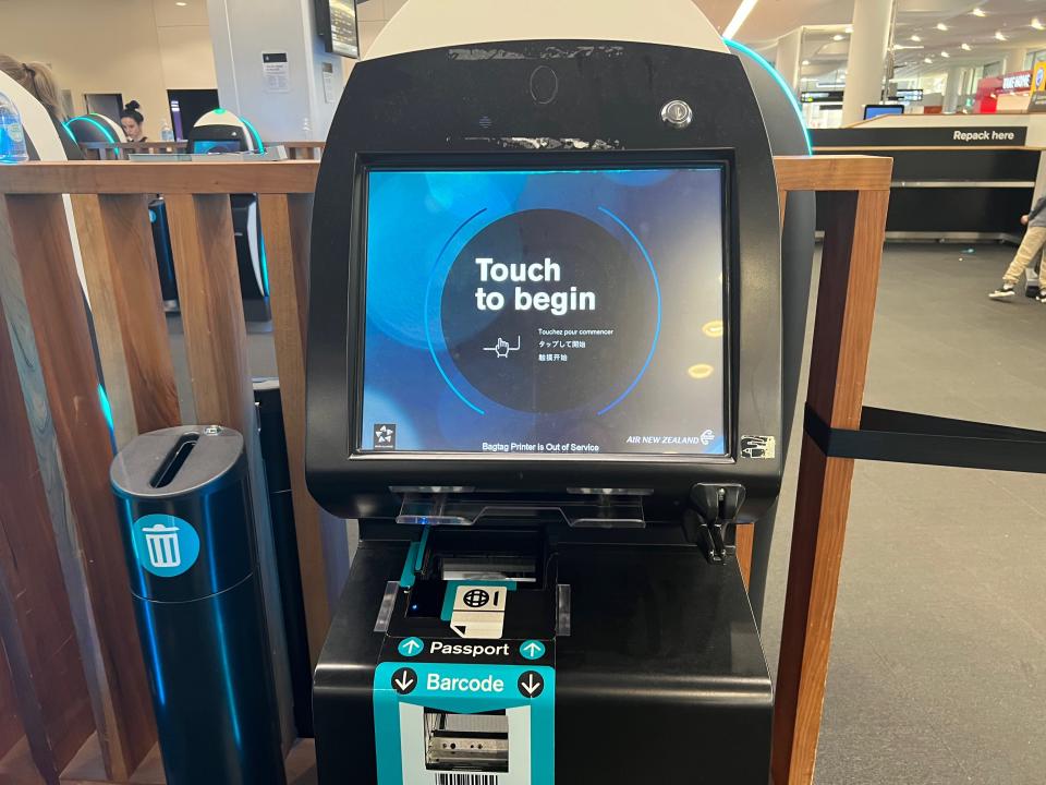 ANZ kiosk at Auckland airport.