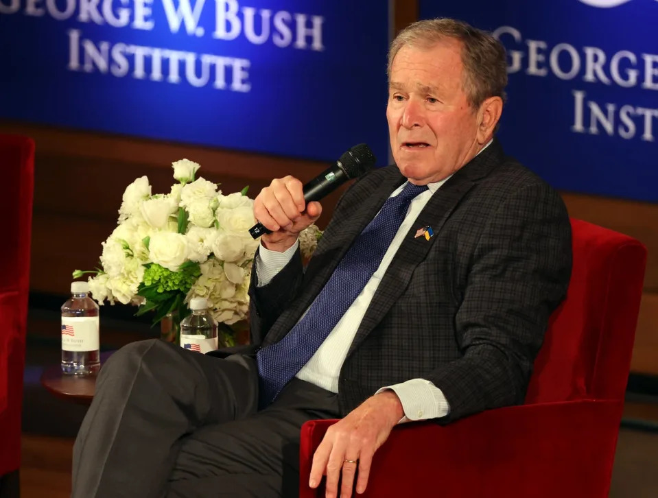 Former President George W. Bush speaks during the Struggle for Freedom Conference at George W. Bush Presidential Center on November 16, 2022 in Dallas, Texas. He has chosen not to endorse anyone in the 2024 presidential election (Getty Images)