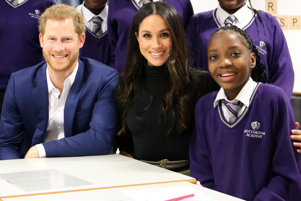 Leonora Ncomanzi, Prince Harry and Meghan Markle [Photo: Caters]