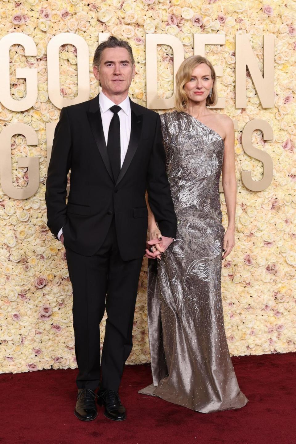 PHOTO: Billy Crudup and Naomi Watts attend the 81st Annual Golden Globe Awards at The Beverly Hilton on Jan.7, 2024 in Beverly Hills. (Amy Sussman/Getty Images)