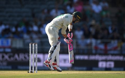 South Africa batsman Faf du Plessis is struck on the pads - Credit: GETTY IMAGES