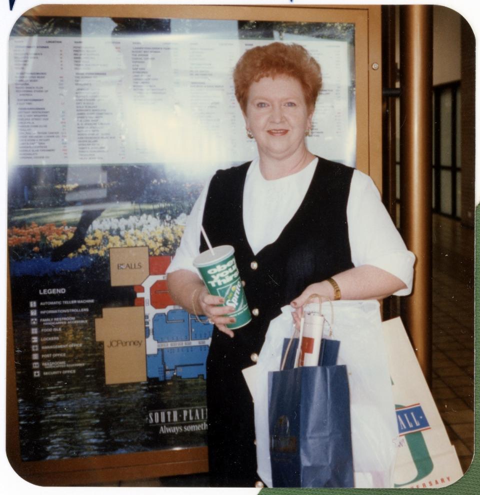 Sue Hammons has experienced love, loss and a lifetime of memories at the South Plains Mall. This photo shows her at the mall's 25th anniversary.