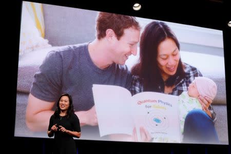 Pricilla Chan announces the Chan Zuckerberg Initiative to "cure, prevent or manage all disease" by the end of the century during a news conference at UCSF Mission Bay in San Francisco, California, U.S. September 21, 2016. REUTERS/Beck Diefenbach