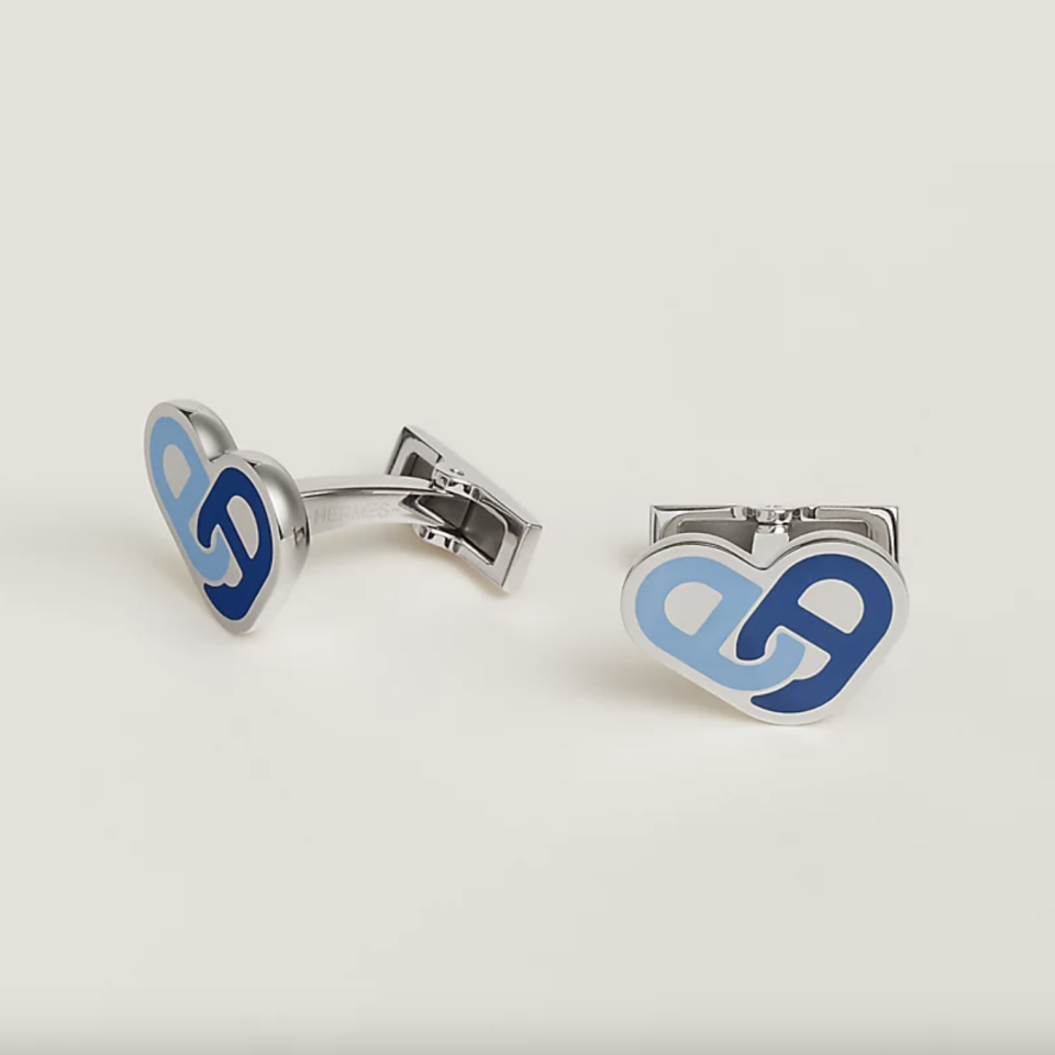 <p><a href="https://www.hermes.com/us/en/product/galatee-cufflinks-H077332FPAA/" rel="nofollow noopener" target="_blank" data-ylk="slk:Shop Now;elm:context_link;itc:0;sec:content-canvas" class="link ">Shop Now</a></p><p>Galatee Cufflinks</p><p>hermes.com</p><p>$520.00</p>