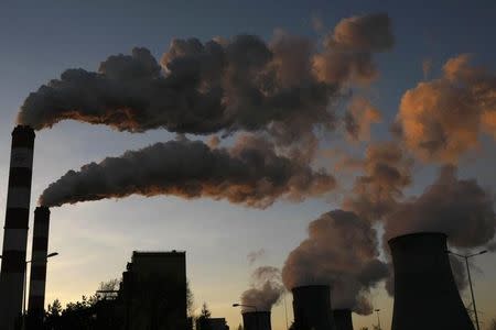 Smoke billows from the chimneys of Belchatow Power Station, Europe's largest coal-fired power plant, in Belchatow October 31, 2013. REUTERS/Kacper Pempel