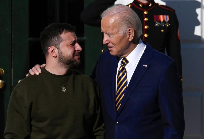 President Zelensky with US president Joe Biden this week (AFP via Getty Images)