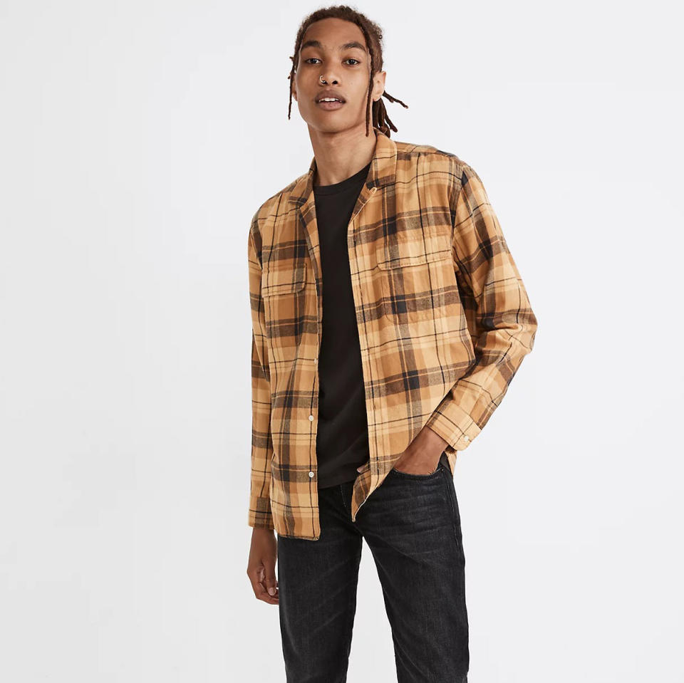 Best Men's Plaid Shirts: Madewell Brushed Cotton Easy Camp Shirt