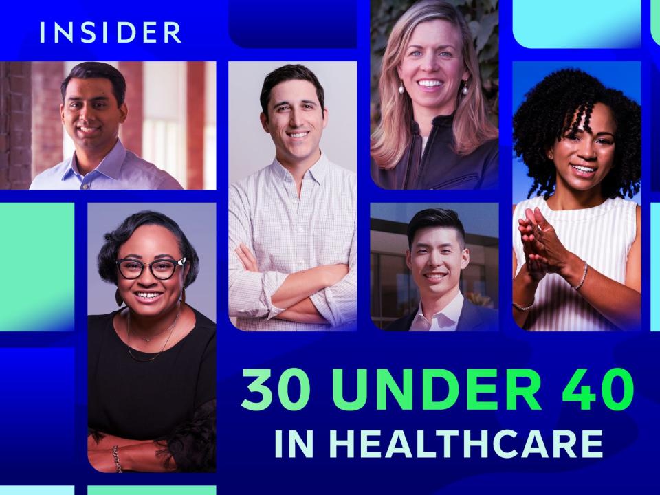 Insider's 30 leaders under 40 changing healthcare in 2022, from left: Neil W. Wagle, Amira Barger, Halle Tecco, Daniel Perez, Kelsey Mellard, Arthur Kuan and Melissa Hanna