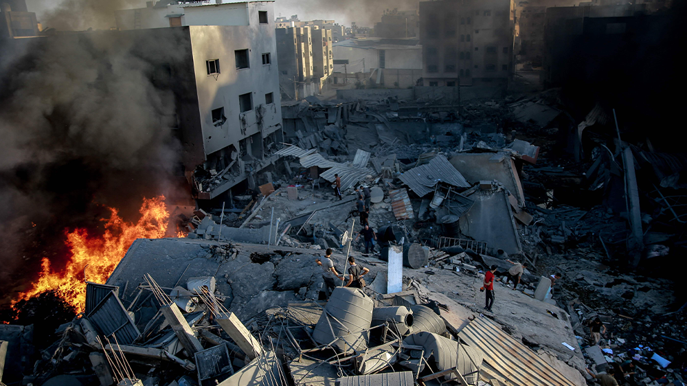 Rubble and ruins in Gaza following Israeli airstrikes on the region (AFP via Getty Images)