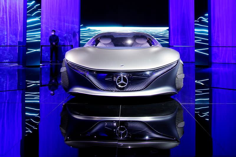 A Mercedes-Benz Vision AVTR concept vehicle is displayed during a media day at the Auto Shanghai show in Shanghai