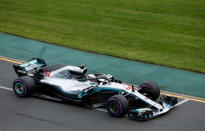 Formula One F1 - Australian Grand Prix - Melbourne Grand Prix Circuit, Melbourne, Australia - March 24, 2018 Mercedes' Lewis Hamilton in action during qualifying REUTERS/Brandon Malone