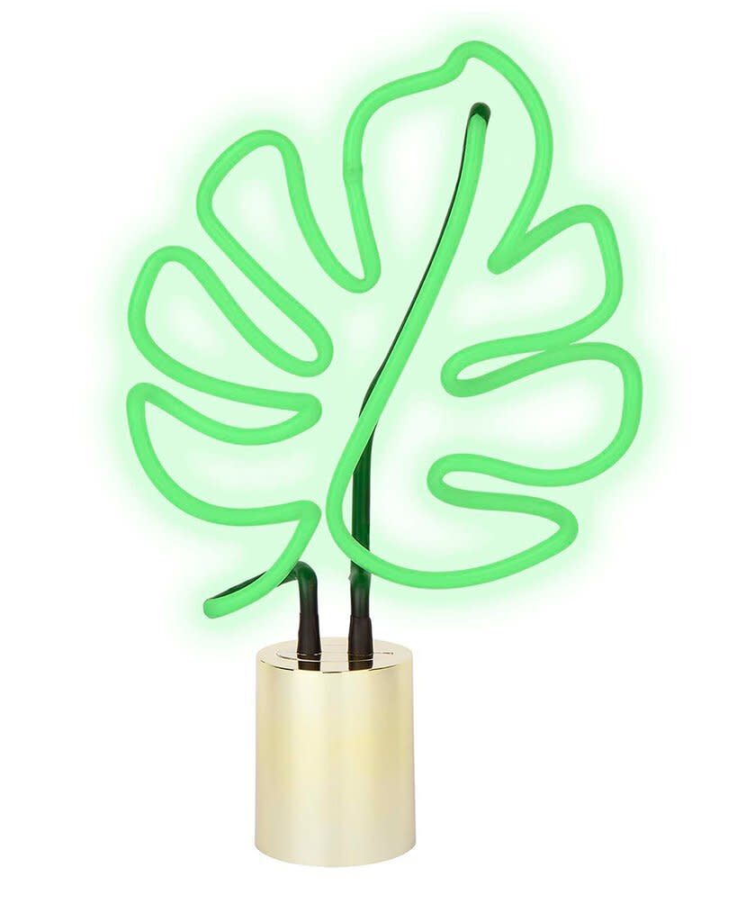 This bookshelf-sized monstera leaf neon sign is perfect for plant parents or aspiring plant parents. <strong><a href="https://fave.co/36pZtiu" target="_blank" rel="noopener noreferrer">Find it for $65 at Bando﻿</a></strong>.