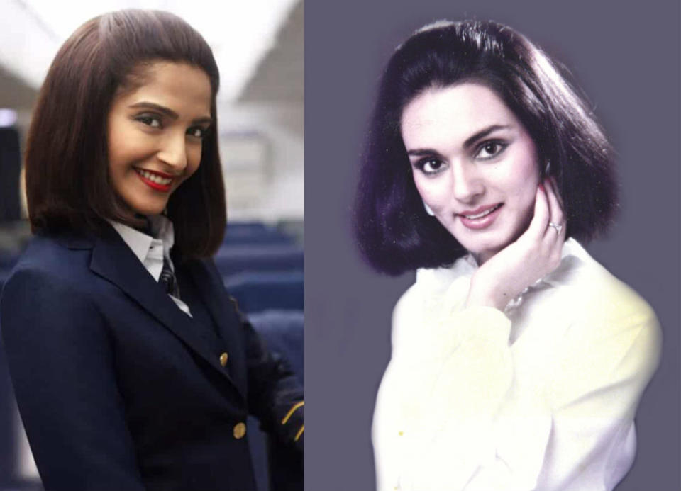 Sonam Kapoor portrays the brave Neerja Bhanot, who sacrificed her life while protecting the lives of 359 passengers on the Pan Am flight 73 in 1986, when the flight was hijacked by a terrorist organization.