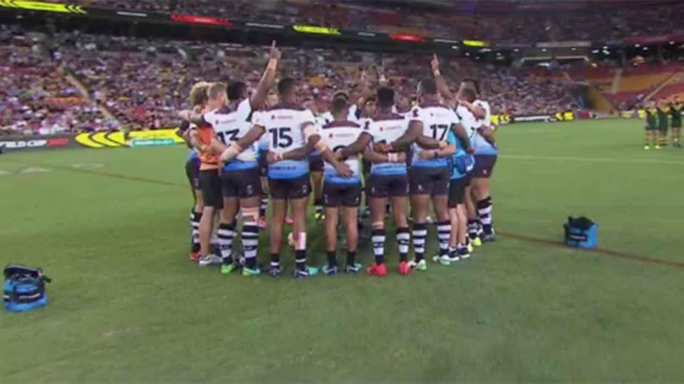 Fijians bring the house down with their hymn. Pic: Ch7