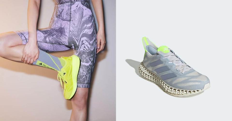 圖左至右為Stella McCartney X Ultraboost跑鞋、4DFWD 3跑鞋圖片來源：adidas