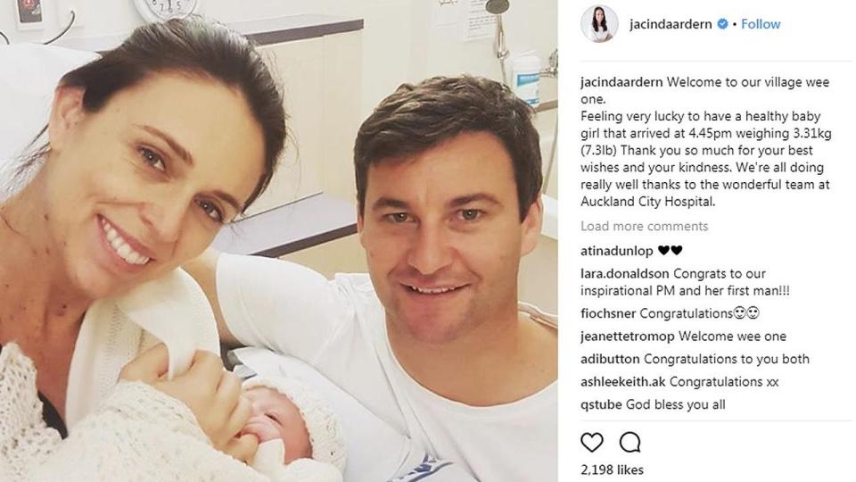 New Zealand Prime Minister Jacinda Ardern has given birth to her first child, a baby girl. Source: Instagram