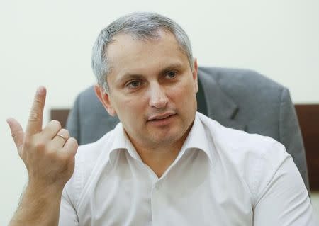 Ukrainian Cyber Police Chief Serhiy Demedyuk speaks during an interview with Reuters in Kiev, Ukraine June 23, 2017. Picture taken June 23, 2017. REUTERS/Valentyn Ogirenko