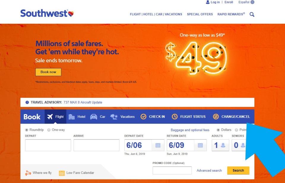 Southwest has a generous change policy making it easy to get a refund if you should find a sale fare. You'll need to log into your reservation under the 